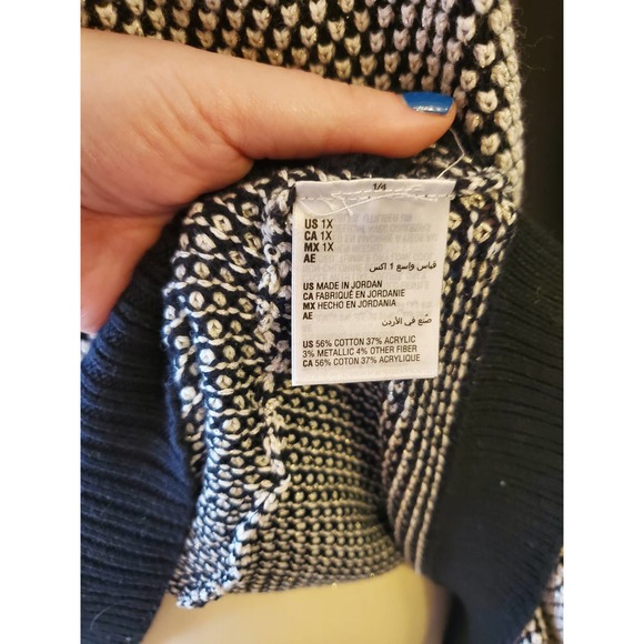 NWT Charter Club Sparkle White Polka Dot 1x Sweater - Picture 3 of 6